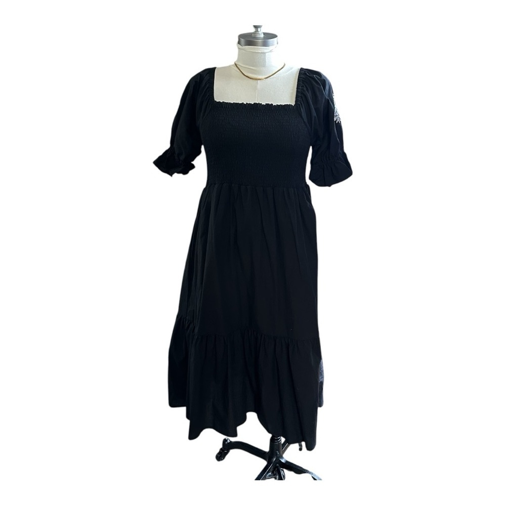 Black Embroidered Maxi Dress
